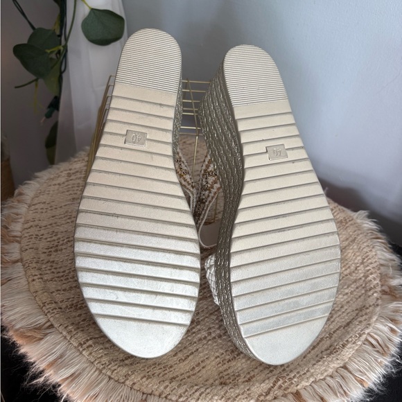 Braided Wedge Sandals - Cream and Tan - Picture 4 of 4